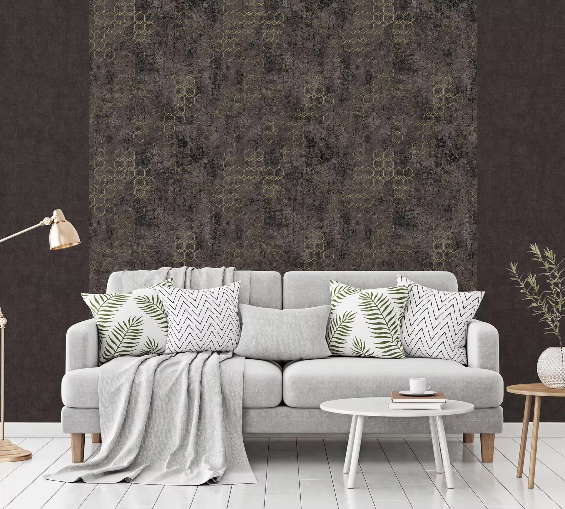 Gold geometric designer wallpaper